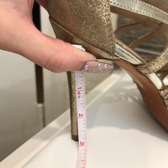 Coach snakeskin gold/beige strappy heels - Picture 6 of 6